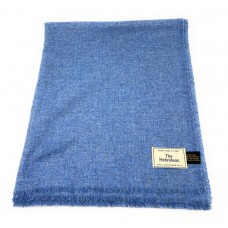 Pure Wool Tweed Blanket/Bedspread/Throw Blue 1878/14